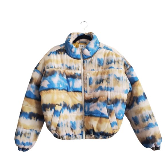 bp Jackets & Blazers - BP Tie Dye Cropped Puffer Jacket